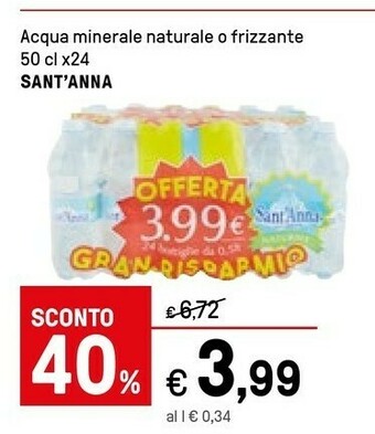 Iper La Grande Sant'anna Acqua Minerale Naturale Frizzante 500 G(ml) offerta