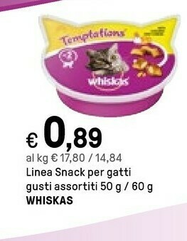 Iper La Grande Whiskas Linea Snack Per Gatti offerta