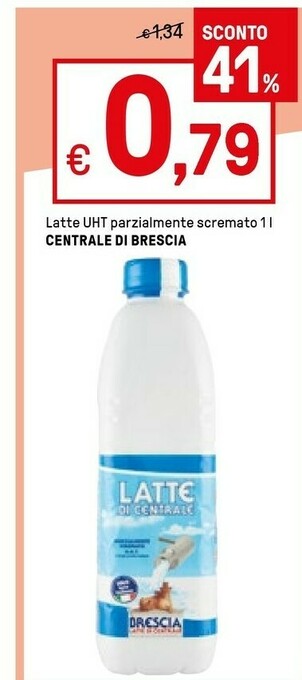 Iper La Grande Brescia Latte Di Centrale - Latte Di Centrale Parzialmente Scremato UHT 1000 G(ml) offerta