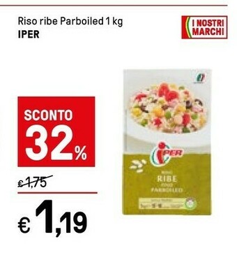 Iper La Grande Iper Riso Ribe Parboiled 1 Kg offerta