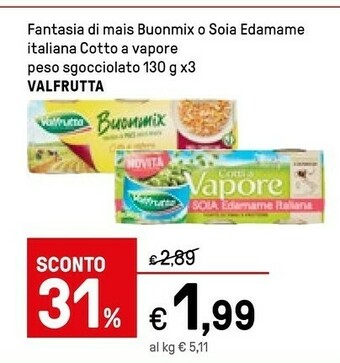 Iper La Grande Valfrutta Fantasia Di Mais Buonmix , Cotto A Vapore offerta