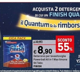 Iper La Grande Finish Detersivo Gel Per Lavastoviglie All In 1 Max offerta