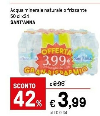 Iper La Grande Sant'anna Acqua Minerale Naturale Frizzante 500 G(ml) offerta
