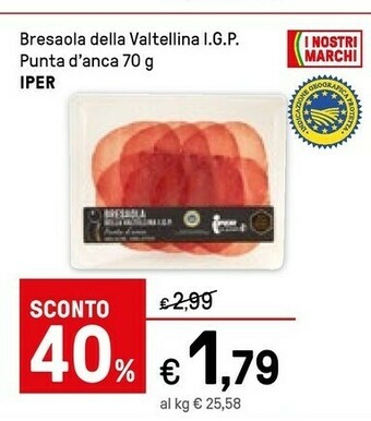 Iper La Grande Bresaola Della Valtellina Igp offerta