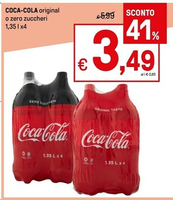 Iper La Grande Coca-Cola - Coca Cola Zero Zuccheri Zero Calorie 1350 G(ml) offerta