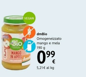 dm drogerie markt DmBio Omogeneizzato Mango E Mela offerta