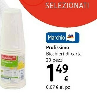 dm drogerie markt Profissimo Bicchieri Di Carta offerta