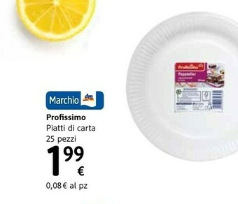 dm drogerie markt Profissimo Piatti Di Carta offerta