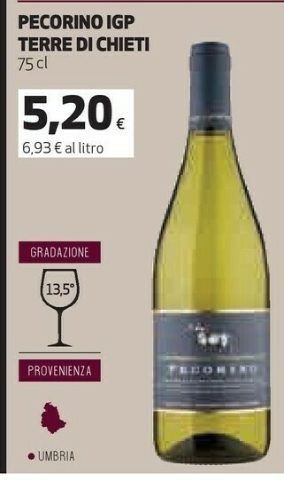 Coop Pecorino Terre Di Chieti IGP offerta