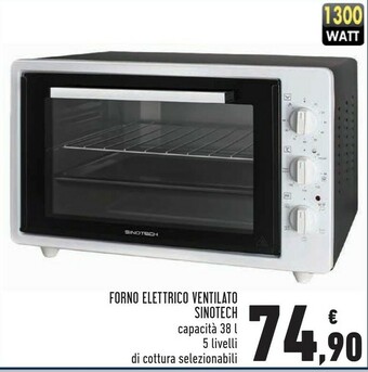 Conad WLA 38OVB1000CR forno Forno elettrico 38 L 1800 W Nero offerta