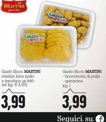 Emi Supermercati Martini Gusto Ricco Crordon Bleu Pollo E Tacchino offerta