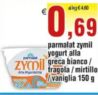 Parmalat Zymil Yogurt alla greca bianca/fragola/mirtillo/vaniglia 150g