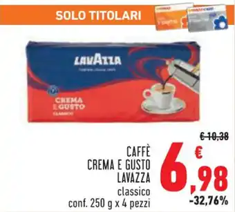 Conad Margherita Lavazza Caffè Crema e Gusto Classico Conf. 250 g x 4 pezzi offerta