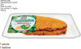 Conad Margherita AIA Spinacine Grancroccanti FIletti di Pollo Con Spinaci In Foglia 300 g offerta