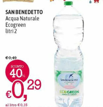 A&O San Benedetto Acqua Naturale Ecogreen Litri 2 offerta