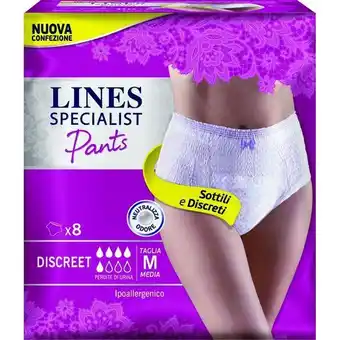 La Saponeria Lines specialist assorbenti pants discreet medium 8 pz offerta