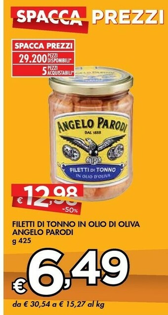 Bennet Angelo parodi Filetti Di Tonno In Olio Di Oliva offerta