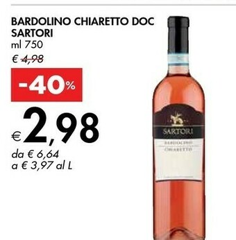 Bennet Sartori Bardolino Chiaretto Doc offerta