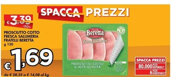 Bennet Beretta Prosciutto Cotto Alta Qualità Fresca Salumeria 120 G(ml) offerta