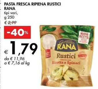 Bennet Rana Rustici Tortelloni Ricotta E Spinaci 250 G(ml) offerta