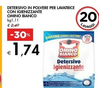 Bennet Omino Bianco Detersivo In Polvere Per Lavatrice Con Igienizzante offerta