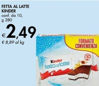 Bennet Ferrero Kinder Fetta Al Latte offerta