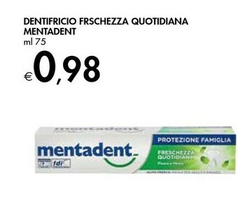 Bennet Mentadent Dentifricio Frschezza Quotidiana offerta