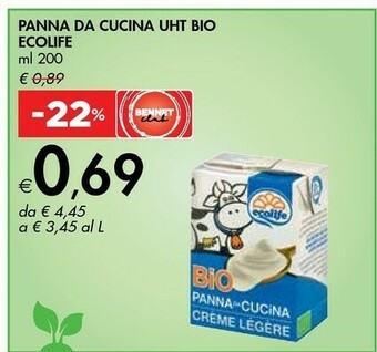 Bennet Ecolife - Panna Da Cucina Bio 200 G(ml) offerta
