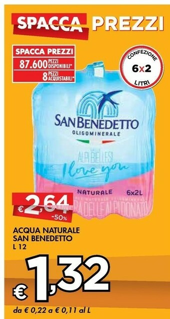 Bennet San Benedetto Acqua Minerale Naturale offerta