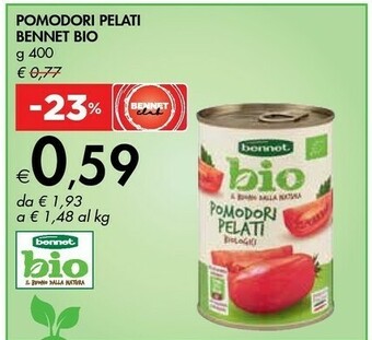 Bennet Bennet Bio - Pomodori Pelati 400 G(ml) offerta