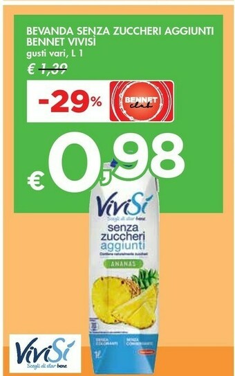 Bennet Bennet Vivisì Bevanda Senza Zuccheri Ahhiunti offerta