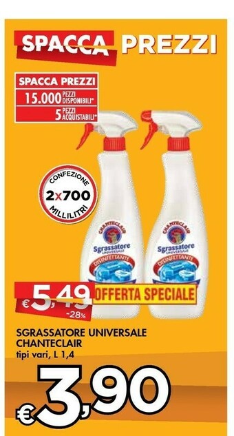 Bennet Chanteclair Sgrassatore Universale offerta
