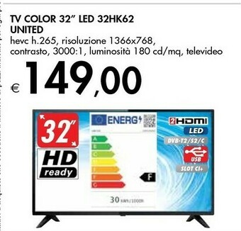 Bennet United Tv Color 32 Led 32hk62 offerta