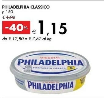 Bennet Mondelez - Philadelphia Classico 150 G(ml) offerta