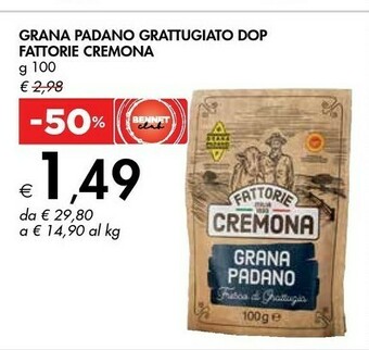 Bennet Fattorie Cremona Grana Padano Grattugiato Dop offerta