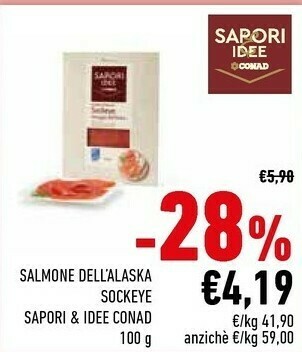 Conad Salmone Dell'alaska Sockeye Sapori & Idee 100 G