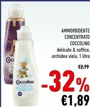 Conad Coccolino Ammorbidente Concentrato Delicato 1000ml offerta