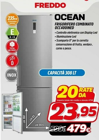 Fiducia & Convenienza Ocean Frigorifero Combinato 0CC400INED offerta