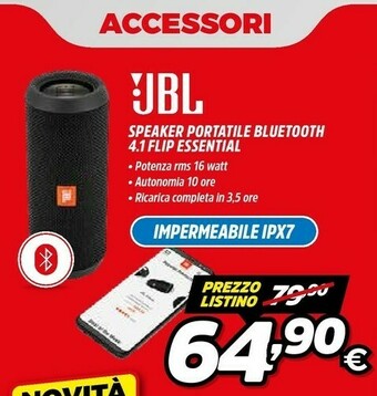 Jbl Speaker PortatilE Bluetooth 4.1 Flip Essential