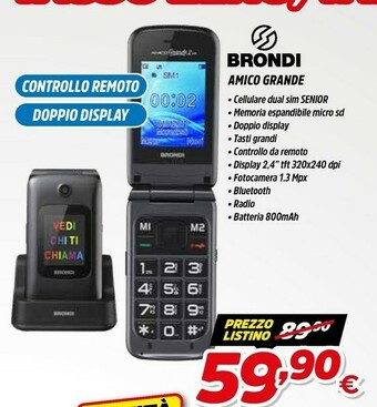 Fiducia & Convenienza Brondi Amico Grande 2 LCD 6,1 Cm (2.4") Titanio Telefono Cellulare Basico offerta
