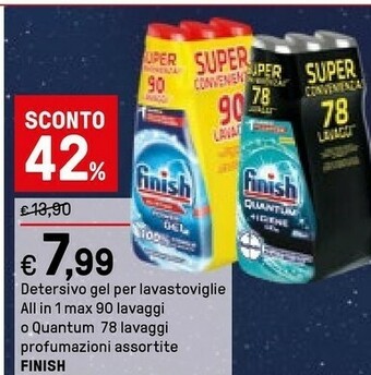 Iper La Grande Finish Detersivo Gel Per Lavastoviglie All In 1 Max 90 Lavaggi offerta