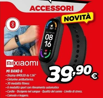 Fiducia & Convenienza Xiaomi Mi Smart Band 6 AMOLED Tracciatore Di Attività Da Braccio 3,96 Cm (1.56") Nero offerta