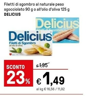 Iper La Grande Delicius Filetti Di Sgombro Al Naturale offerta