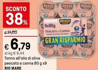 Iper La Grande Rio Mare Tonno All'Olio Di Oliva Pescato A Canna offerta
