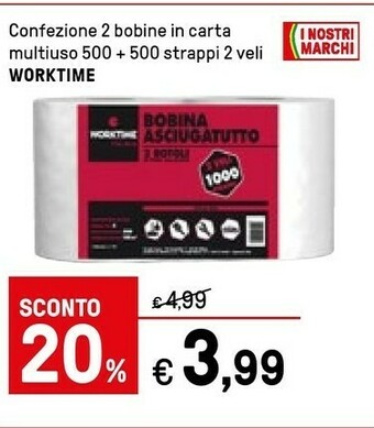 Iper La Grande Worktime Bobina Asciugatutto offerta