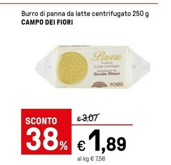 Iper La Grande Campo dei fiori Burro Di Panna Da Latte Centrifugato 250 G offerta