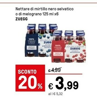 Iper La Grande Zuegg Nettare Di Mirtillo Nero Selvatico 125 Ml 125 G(ml) offerta