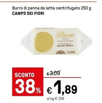 Iper La Grande Campo dei fiori Burro Di Panna Da Latte Centrifugato 250 G(ml) offerta