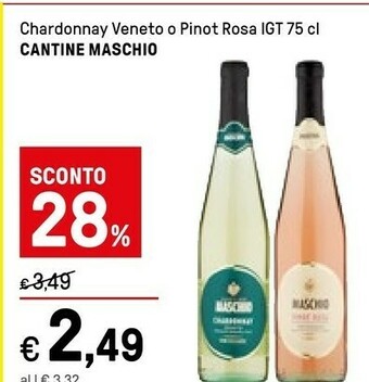 Iper La Grande Cantine Maschio - Chardonnay Veneto 750 G(ml) offerta