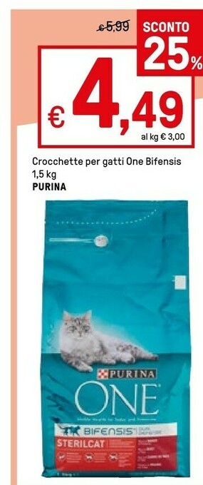 Iper La Grande Purina Crocchette Per Gatti One Bifensis offerta